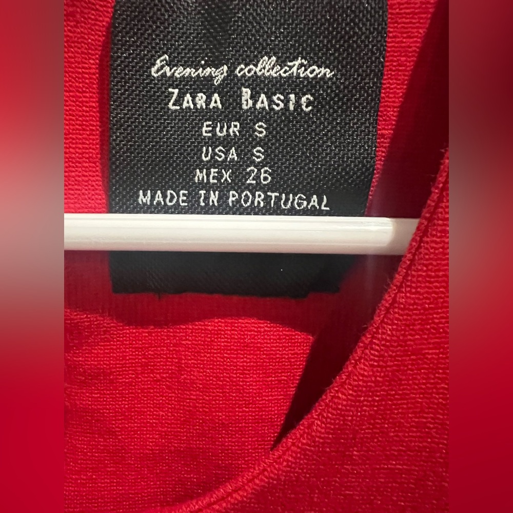 Zara Basic Evening Collection Red Mini Dress Plea… - image 5